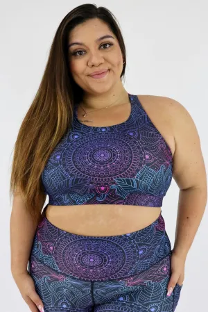 Holographic Mandala - Dynamic Active - Strappy Back Crop Top