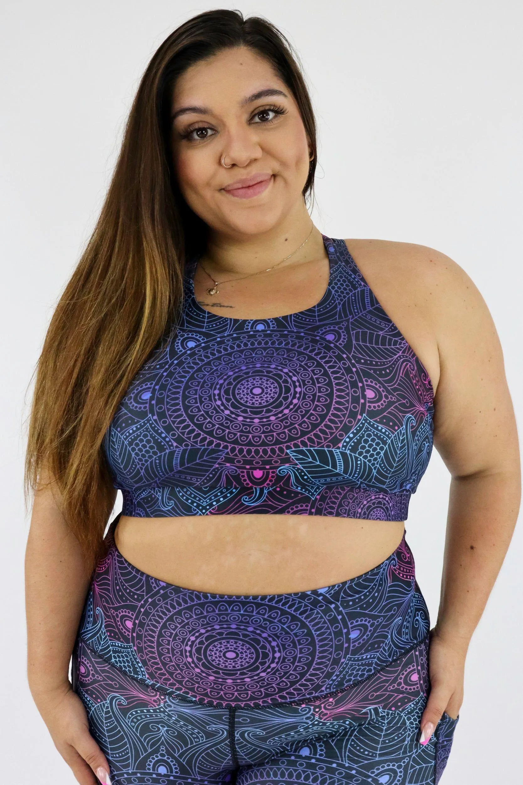 Holographic Mandala - Dynamic Active - Strappy Back Crop Top