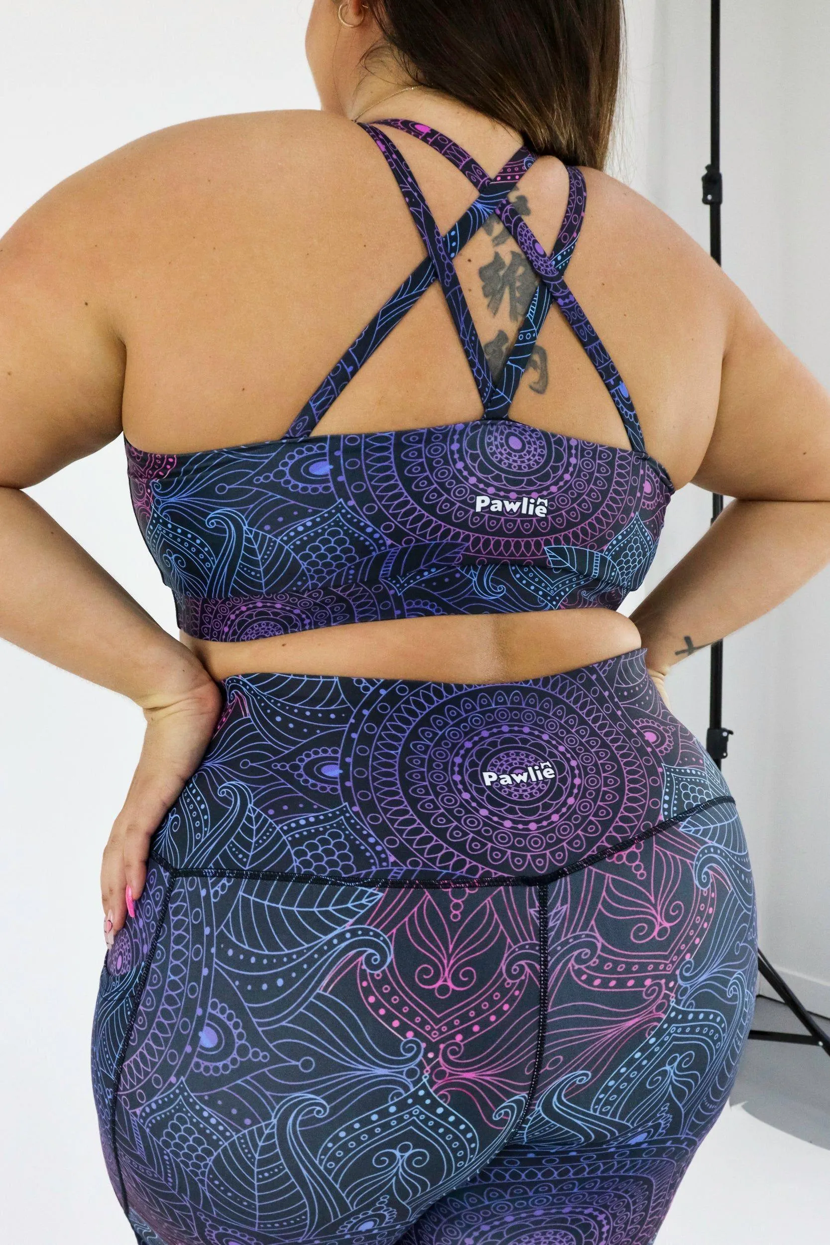 Holographic Mandala - Dynamic Active - Strappy Back Crop Top