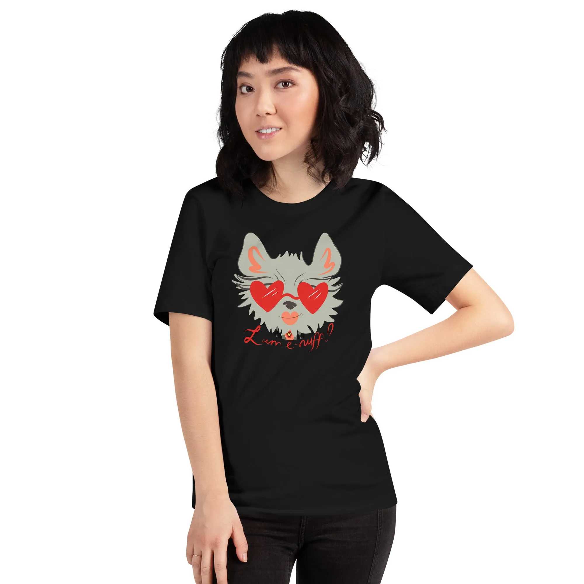 I AM E-NUFF CAT Inspirational Positive Message Cotton Tee for Women