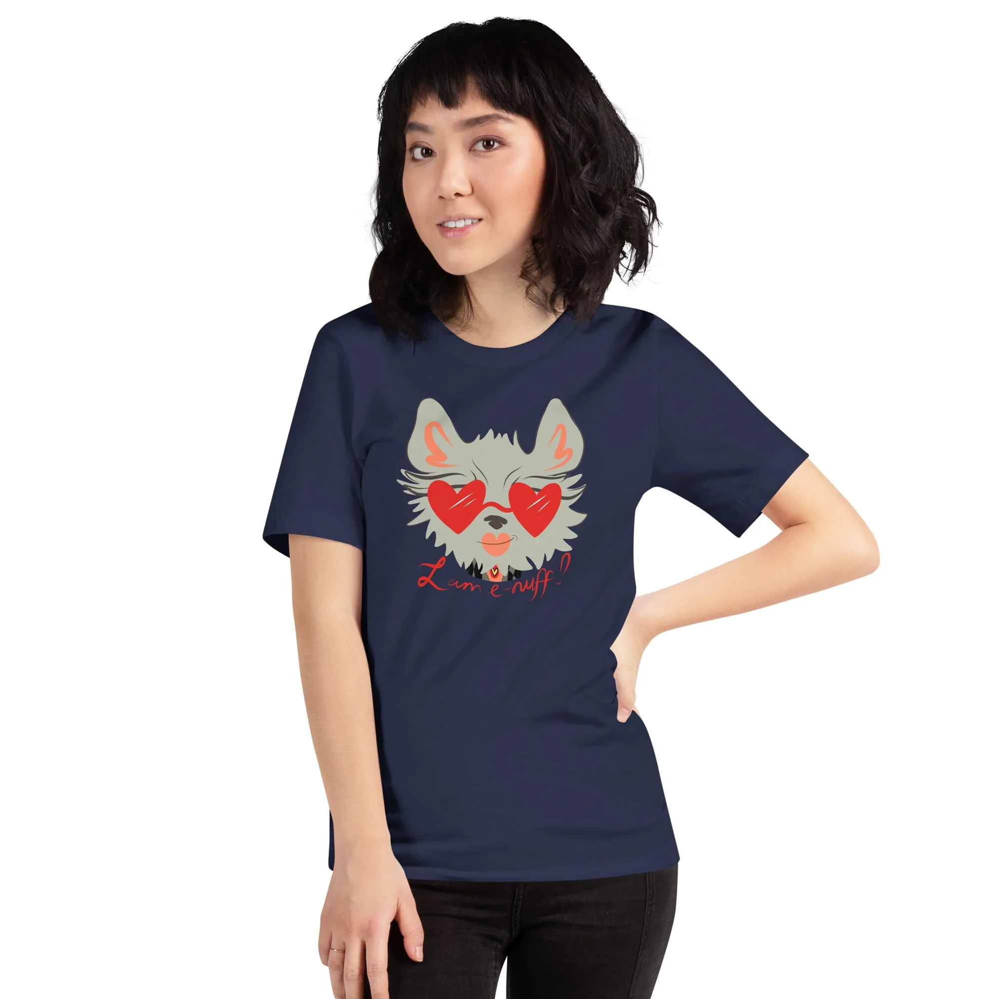 I AM E-NUFF CAT Inspirational Positive Message Cotton Tee for Women