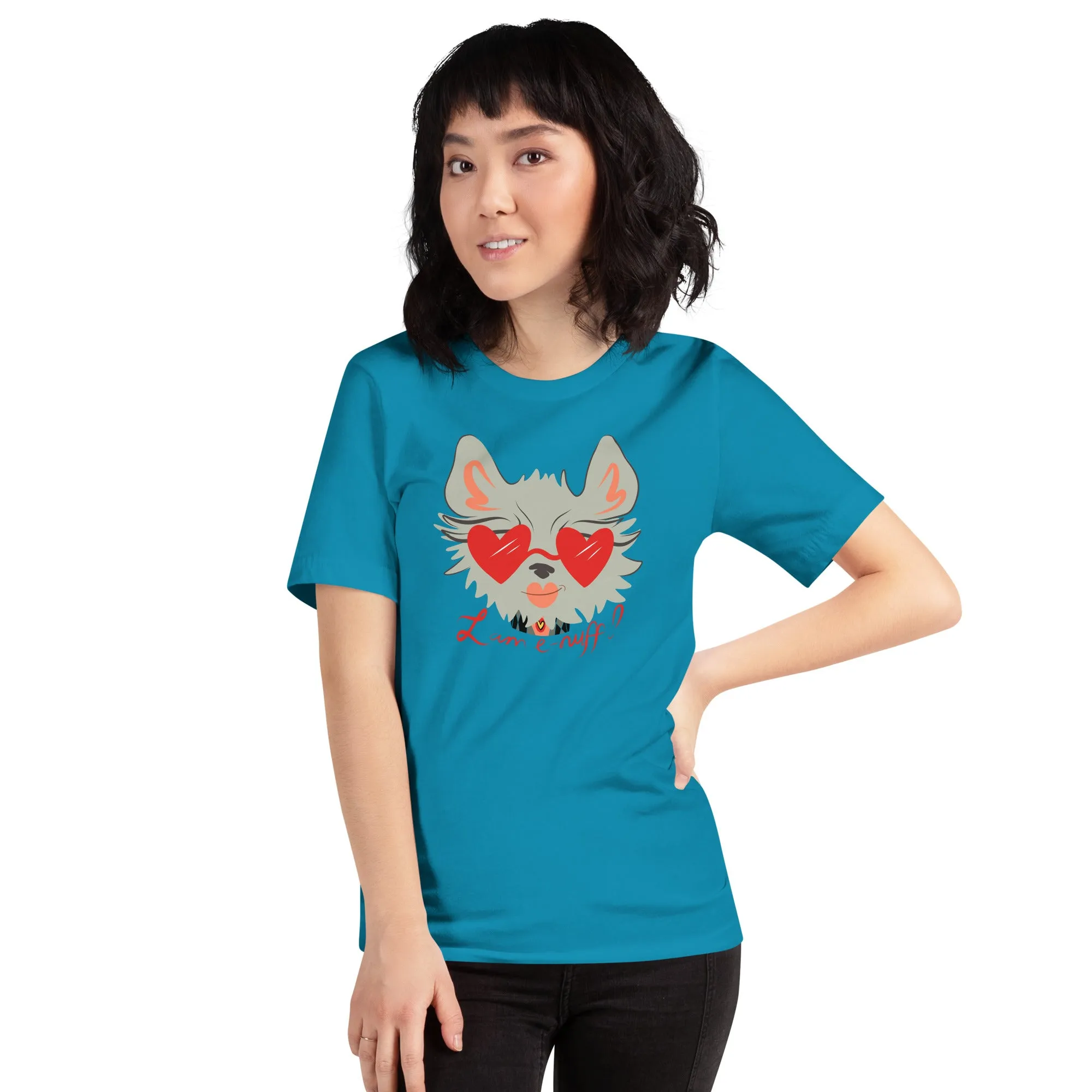 I AM E-NUFF CAT Inspirational Positive Message Cotton Tee for Women