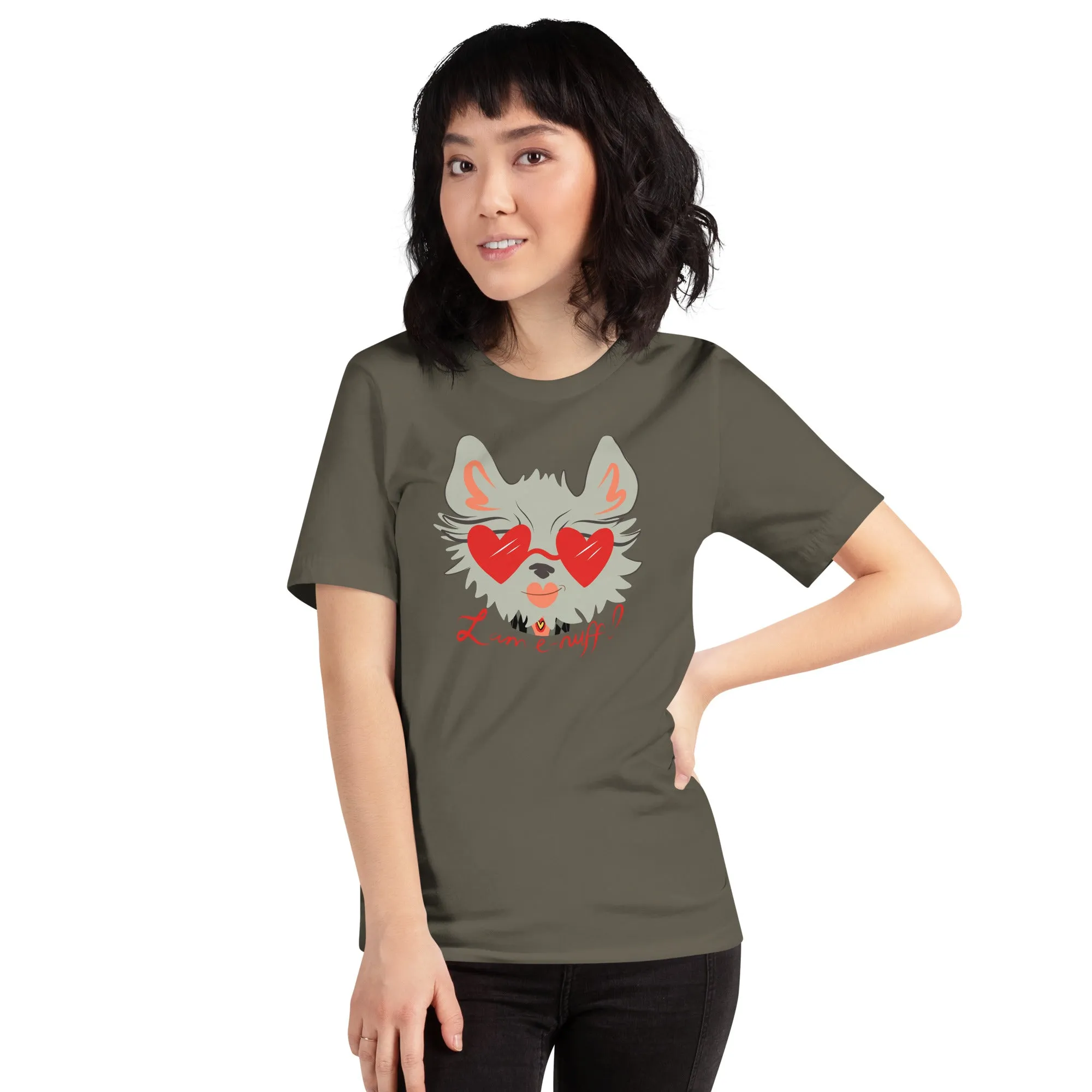 I AM E-NUFF CAT Inspirational Positive Message Cotton Tee for Women
