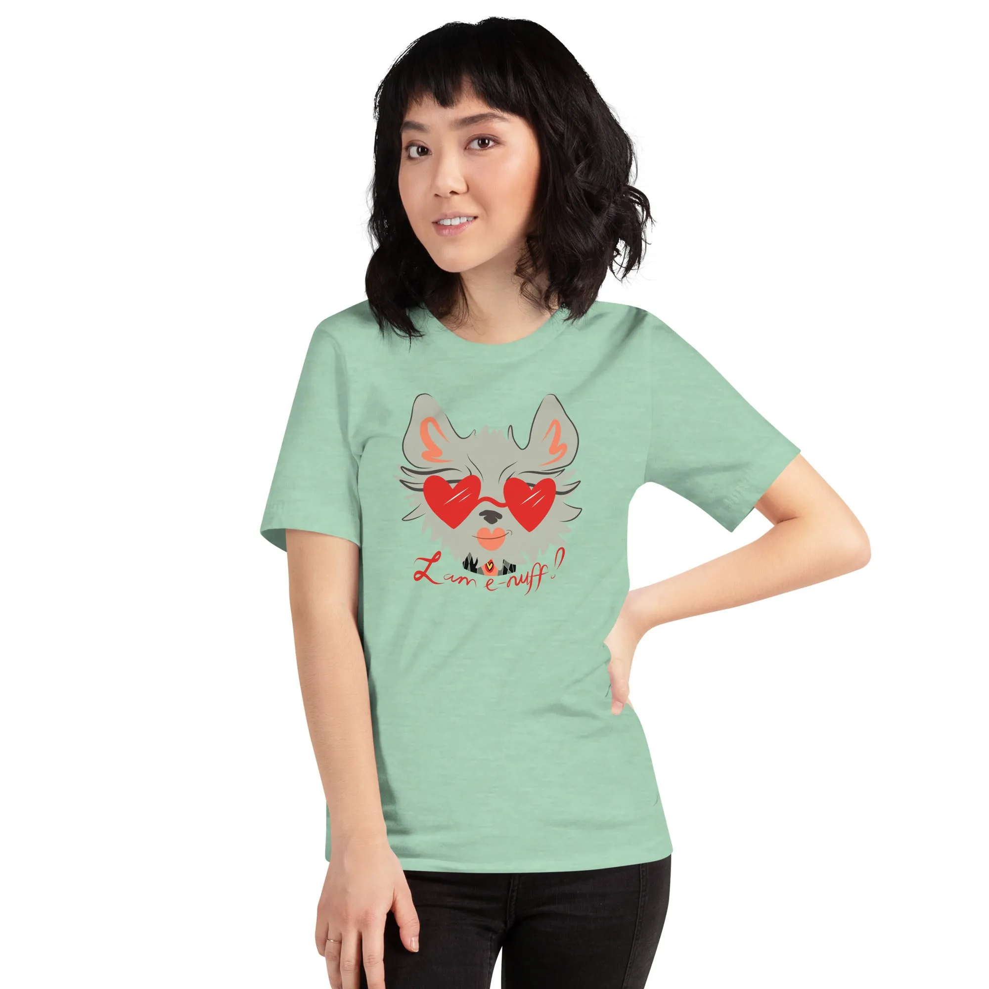 I AM E-NUFF CAT Inspirational Positive Message Cotton Tee for Women