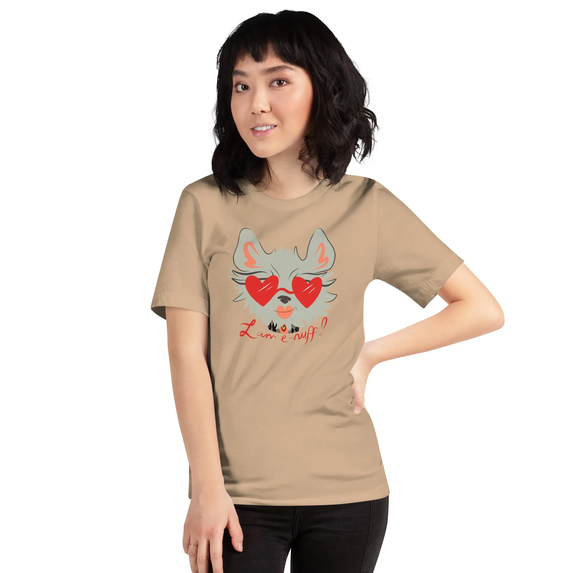 I AM E-NUFF CAT Inspirational Positive Message Cotton Tee for Women