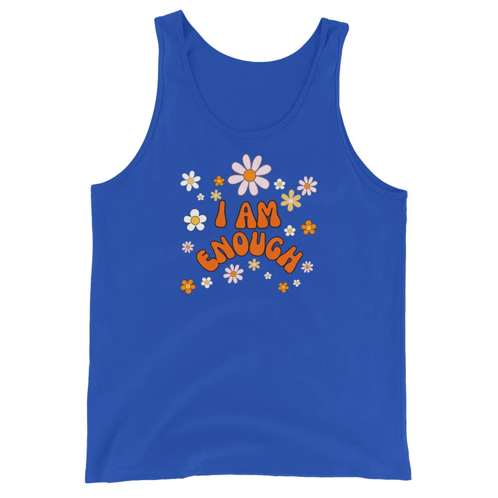 I AM ENOUGH Flower Power Inspirational Affirmation Tank Top for Women
