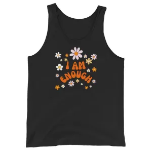 I AM ENOUGH Flower Power Inspirational Affirmation Tank Top for Women