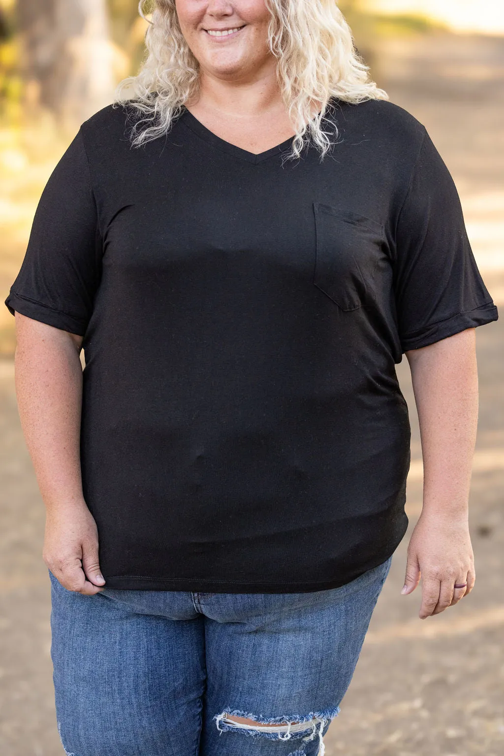IN PRODUCTION Sophie Pocket Tee - Black