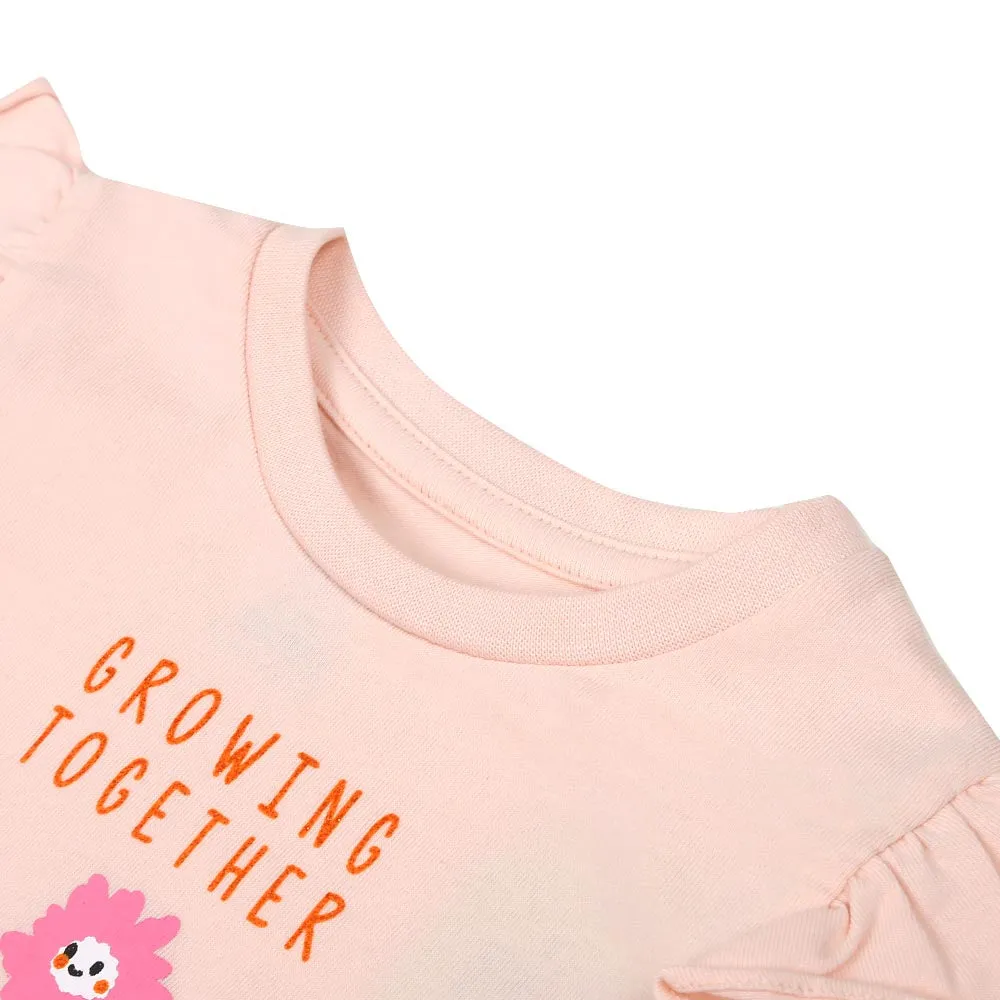 Infant Girls T-Shirt Growing Together - Pearl | Bachaa Party Baby Clothes Girls Tops & T-Shirts