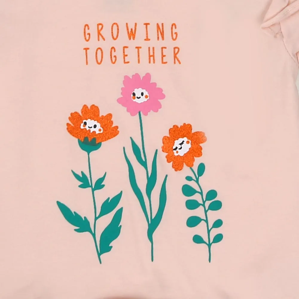 Infant Girls T-Shirt Growing Together - Pearl | Bachaa Party Baby Clothes Girls Tops & T-Shirts