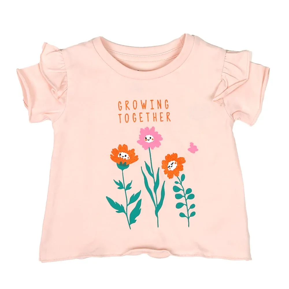 Infant Girls T-Shirt Growing Together - Pearl | Bachaa Party Baby Clothes Girls Tops & T-Shirts