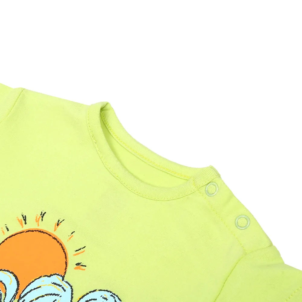 Infant Girls T-Shirt Waves-Sunny Lime | Bachaa Party Baby Clothes Girls Tops & T-Shirts