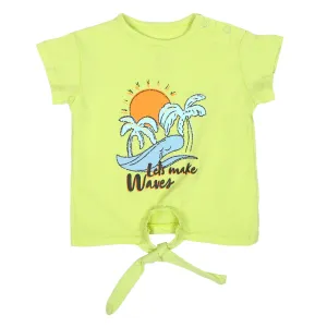Infant Girls T-Shirt Waves-Sunny Lime | Bachaa Party Baby Clothes Girls Tops & T-Shirts