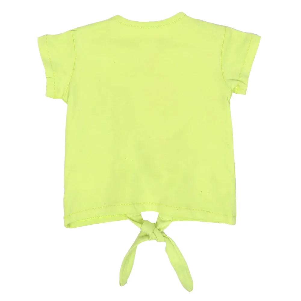 Infant Girls T-Shirt Waves-Sunny Lime | Bachaa Party Baby Clothes Girls Tops & T-Shirts