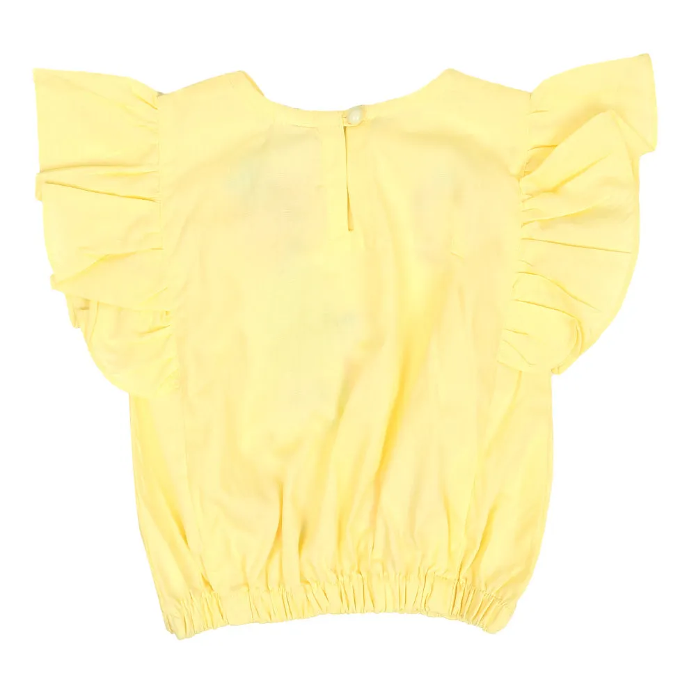 Infants Girls Embroidered Top Baby Doll - L.Yellow | Bachaa Party Baby Clothes Girls Tops & T-Shirts