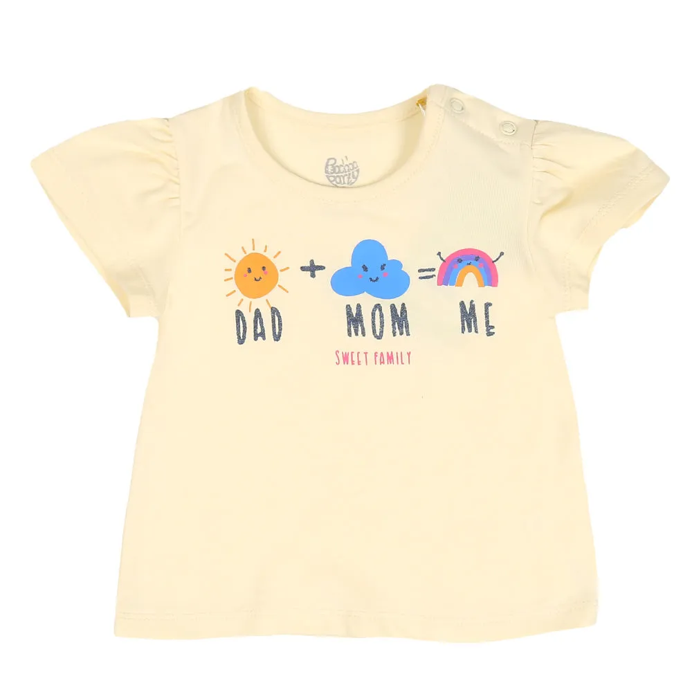 Infants Girls T-Shirt Dad Mom - Papyrus | Bachaa Party Baby Clothes Girls Tops & T-Shirts