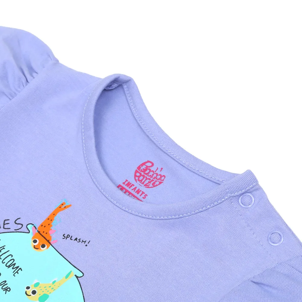 Infants Girls T-Shirt Happy Times - B. Lavender | Bachaa Party Baby Clothes Girls Tops & T-Shirts