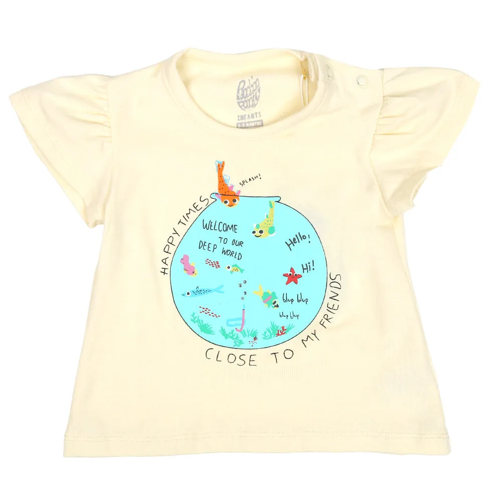 Infants Girls T-Shirt Happy Times - Papyrus | Bachaa Party Baby Clothes Girls Tops & T-Shirts
