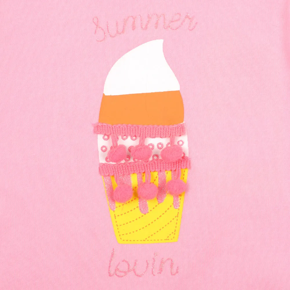 Infants Girls T-Shirt Summer Lovin - Candy Pink | Bachaa Party Baby Clothes Girls Tops & T-Shirts