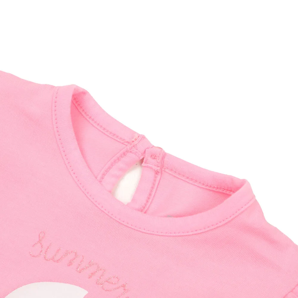 Infants Girls T-Shirt Summer Lovin - Candy Pink | Bachaa Party Baby Clothes Girls Tops & T-Shirts