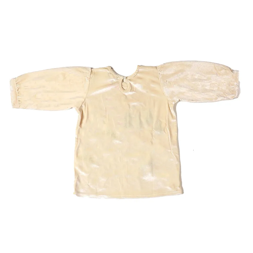 Infants Tree Velvet Top For Girls - Off White | Bachaa Party Baby Clothes Girls Tops & T-Shirts