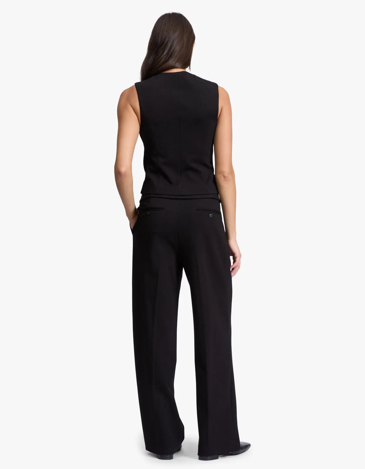 Irina Button Up Vest - Black