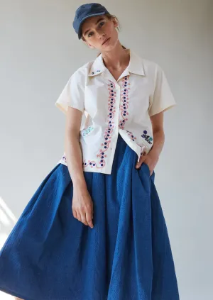 Johanson Shirt with Storybook Embroidery, Egret