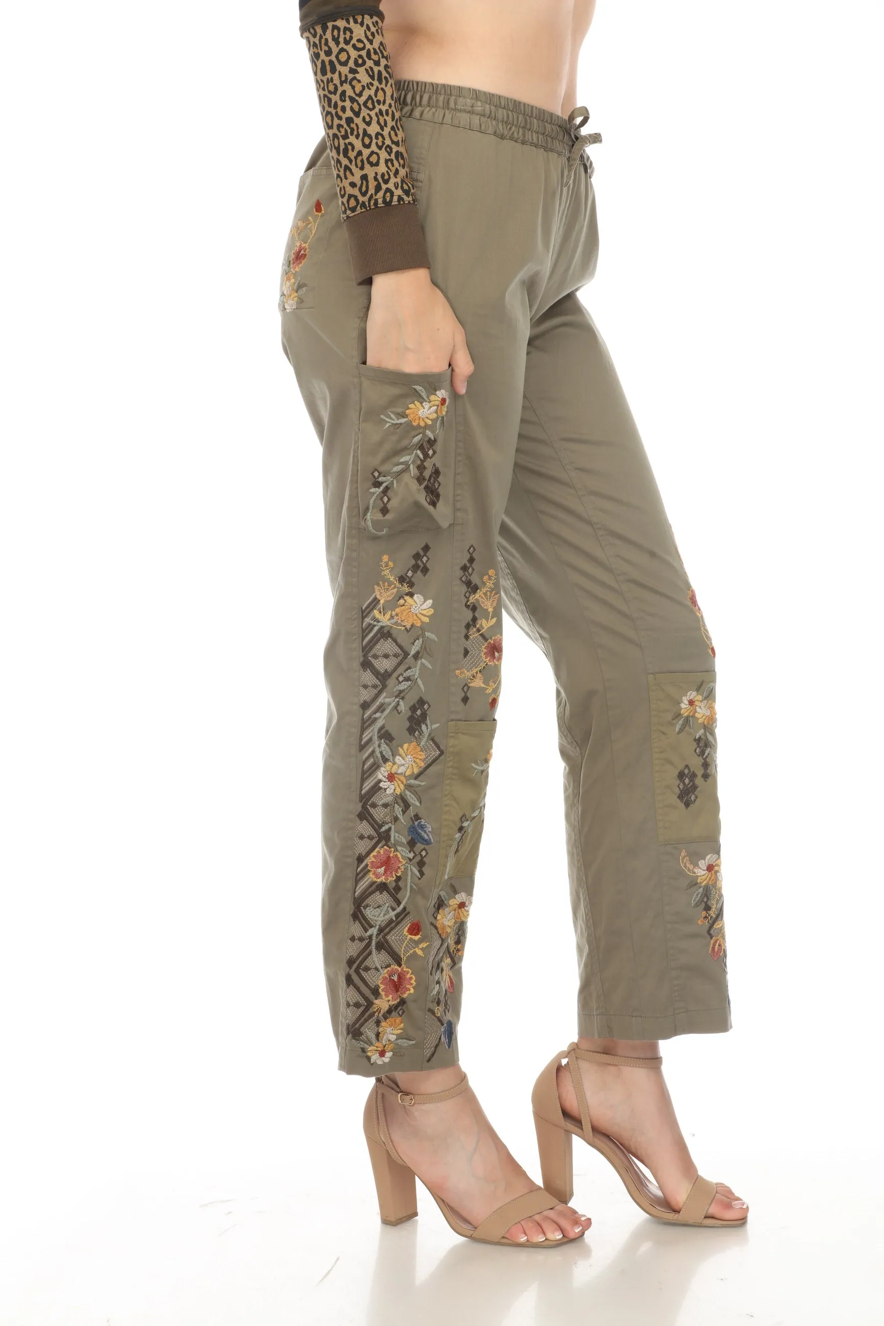 Johnny Was Biya Whitney Embroidered Pants Boho Chic B66423