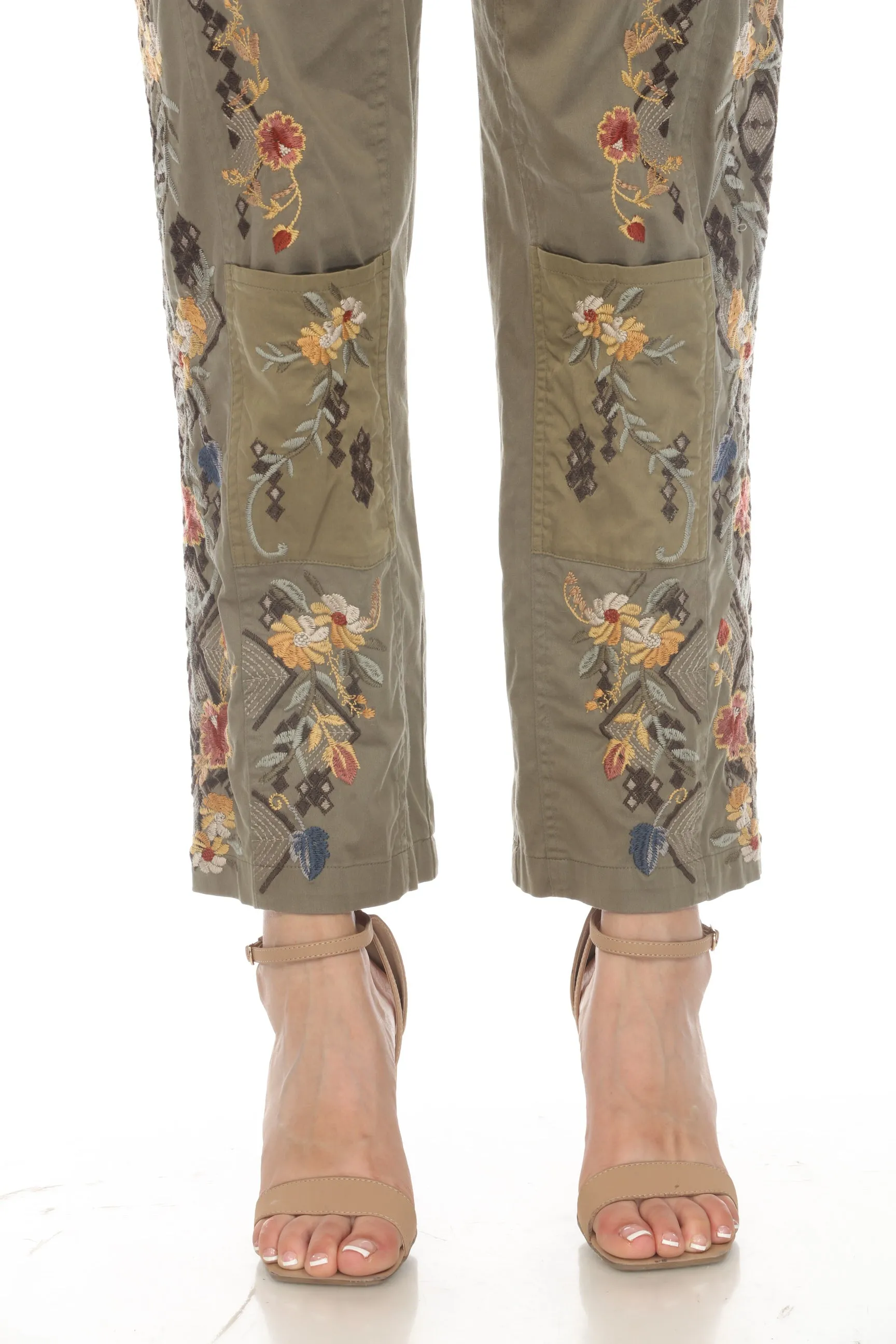 Johnny Was Biya Whitney Embroidered Pants Boho Chic B66423