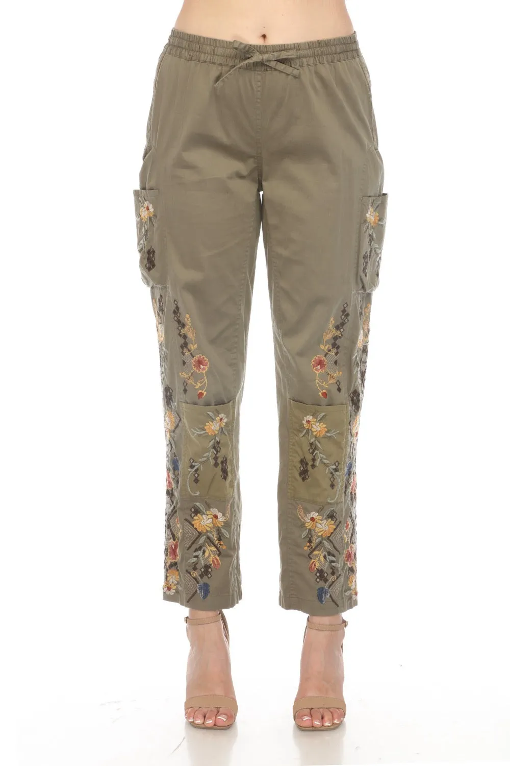 Johnny Was Biya Whitney Embroidered Pants Boho Chic B66423