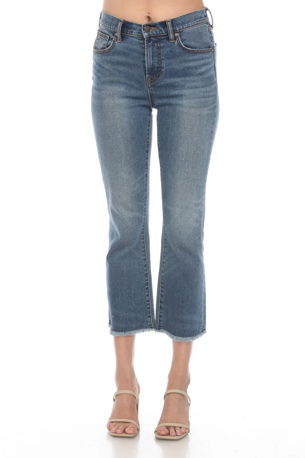 Johnny Was JWLA Denim Blue Cropped Baby Boot Jeans Boho Chic JWD1024