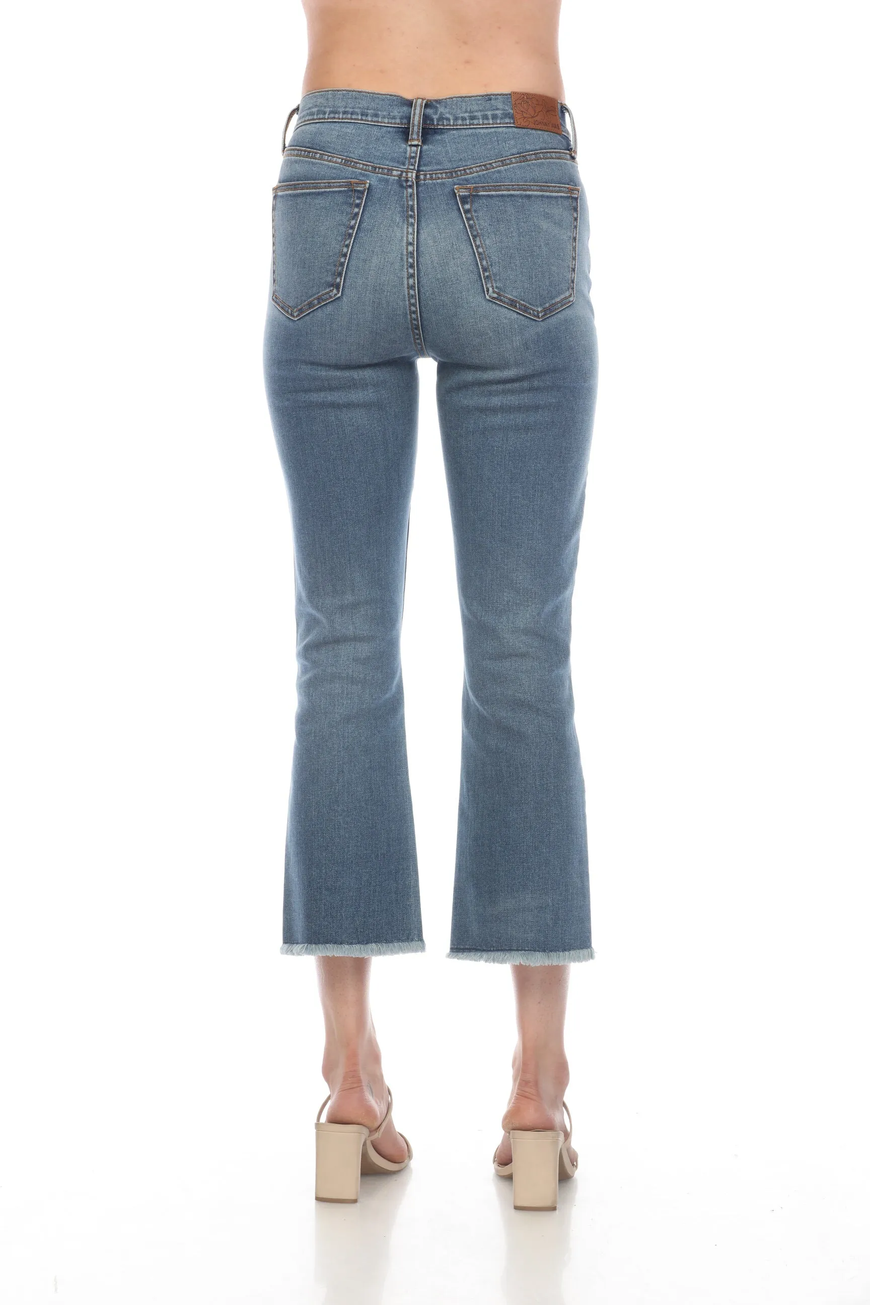 Johnny Was JWLA Denim Blue Cropped Baby Boot Jeans Boho Chic JWD1024