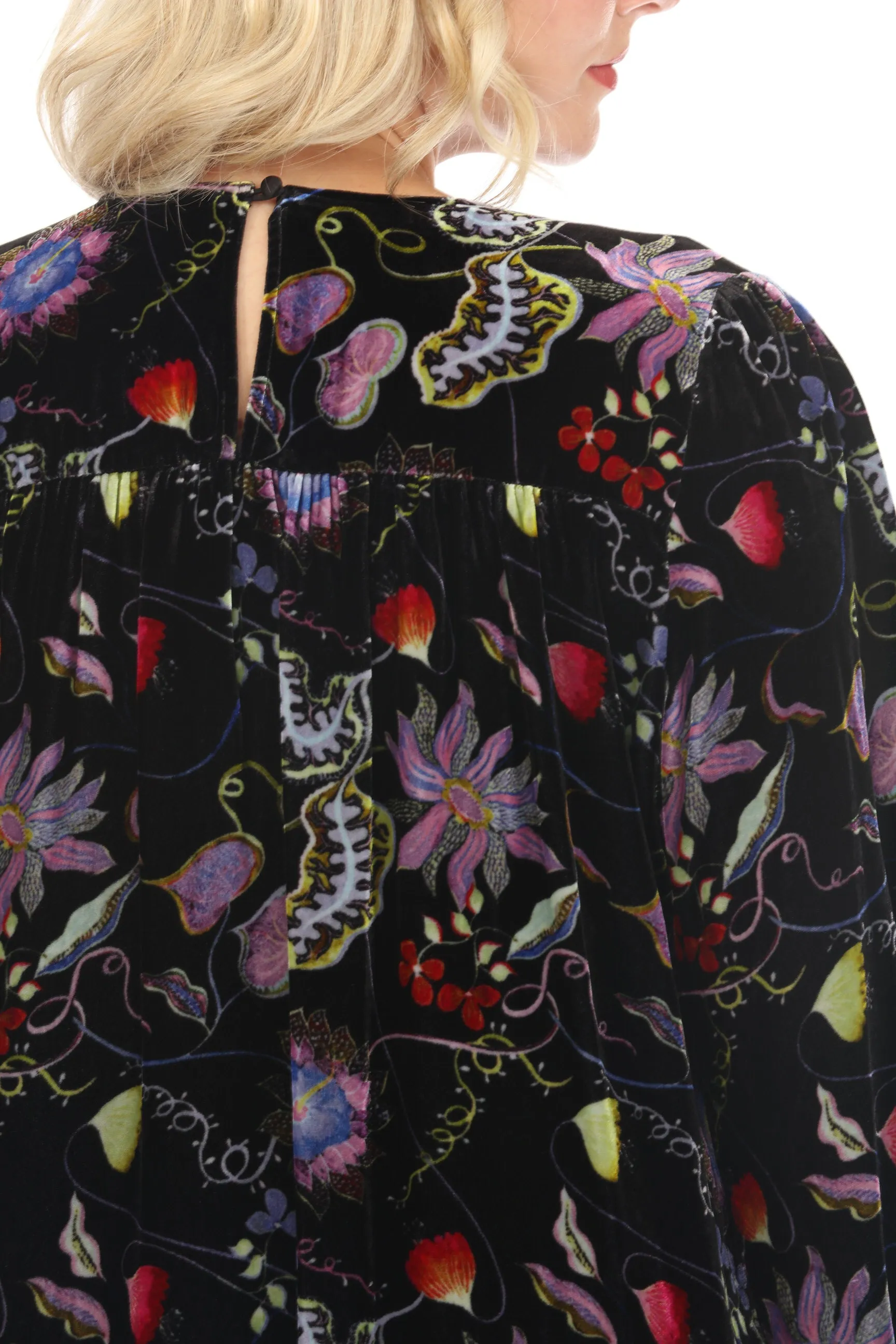 Johnny Was JWLA Inva Lucia High Neck Velvet Blouse Boho Chic J11023