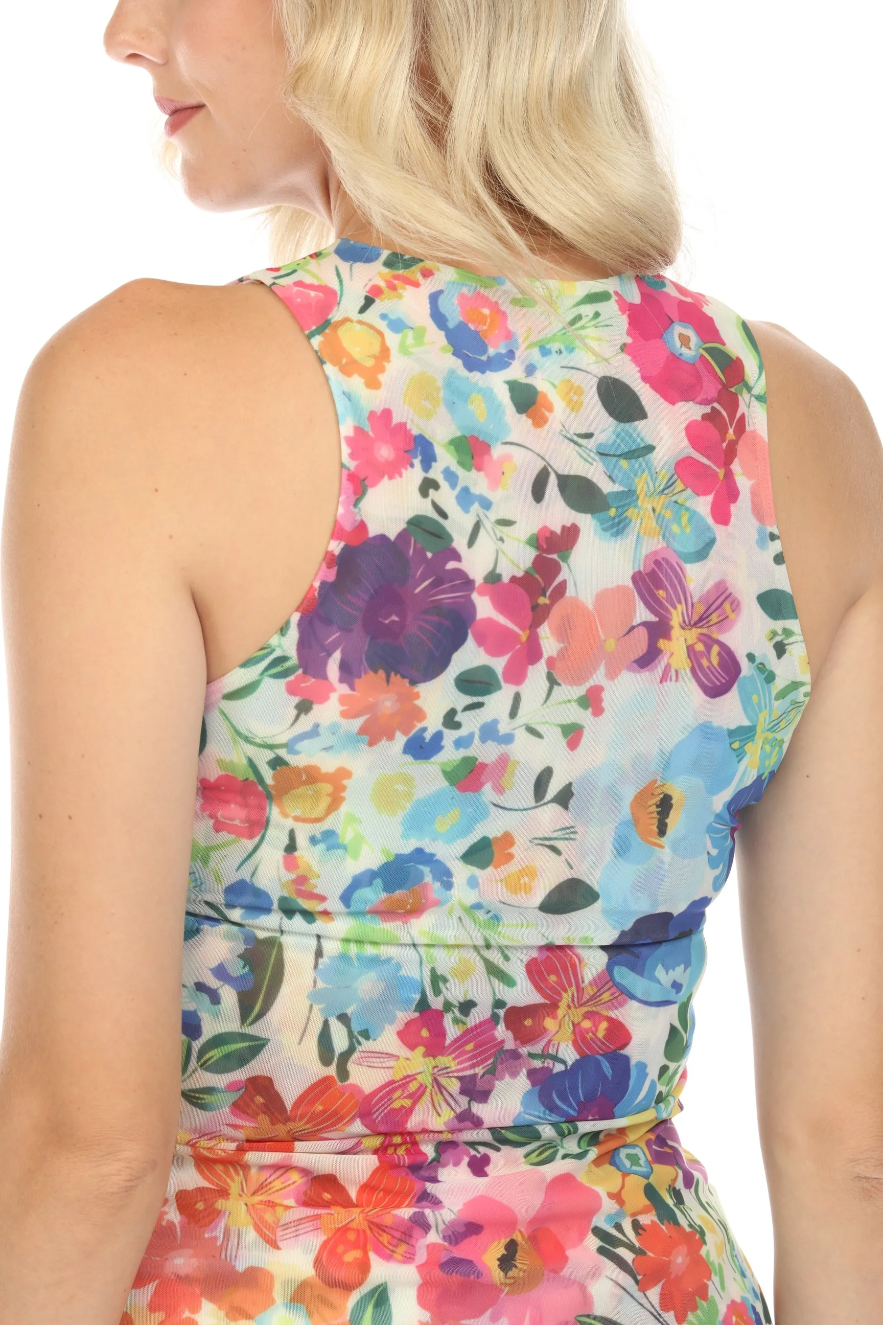 Johnny Was Love Kassandra Floral Mesh Tank Top Boho Chic L19024