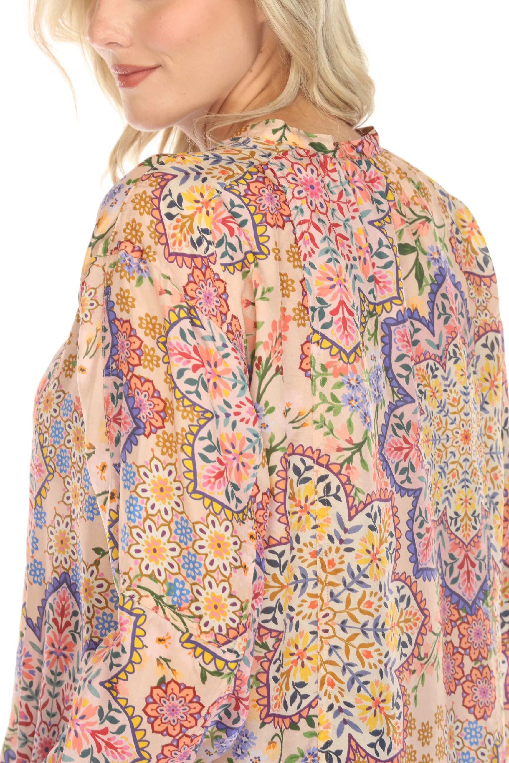 Johnny Was Spring Kalani Silk Blouse C11324A1 Boho Chic