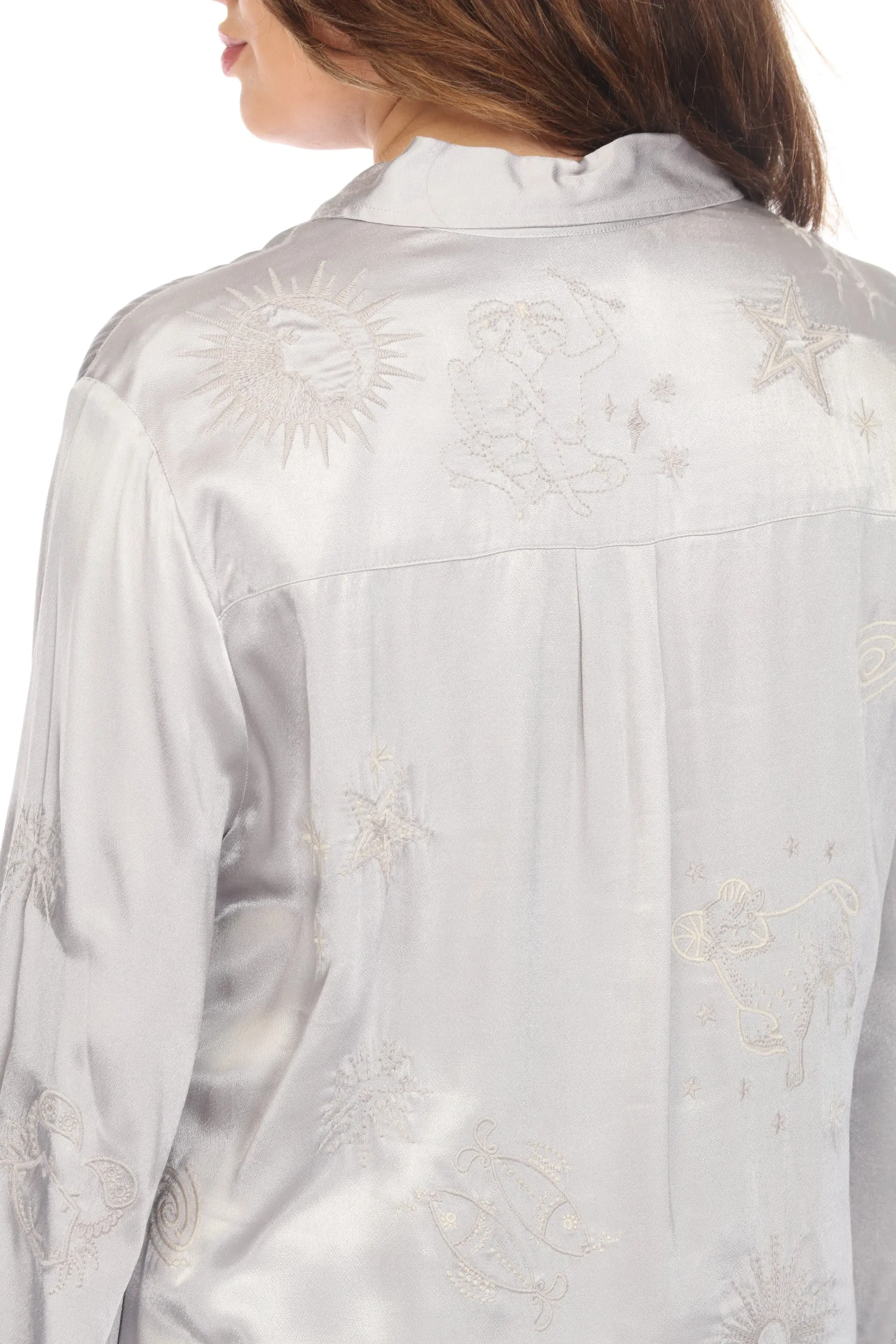 Johnny Was Workshop Estrella Kimono Sleeve Oversized Shirt Boho Chic W16623 *