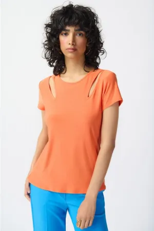 Joseph Ribkoff Cutout Detail Short Sleeve T-Shirt Top 241245