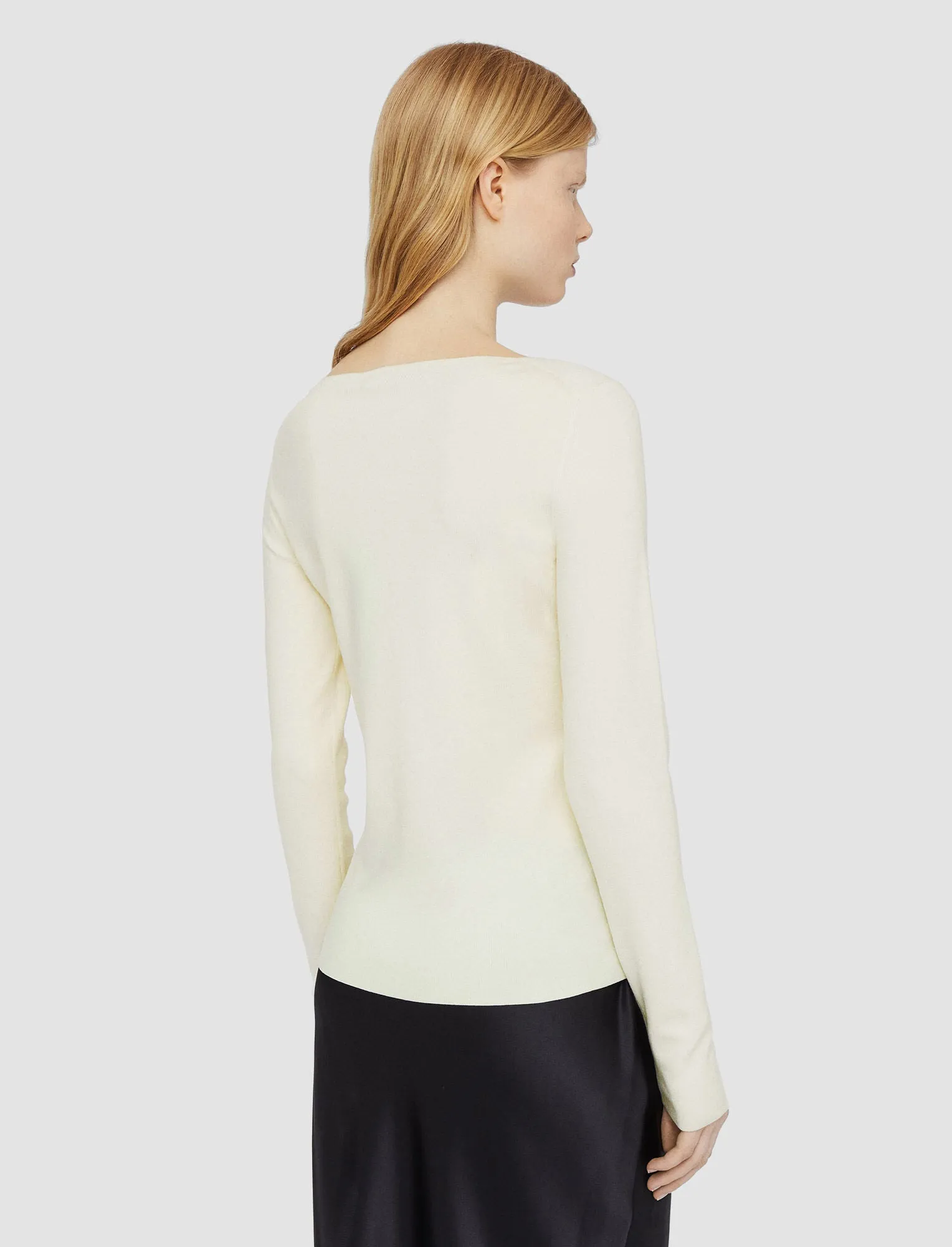 JOSEPH SILK STRETCH V-NECK TOP