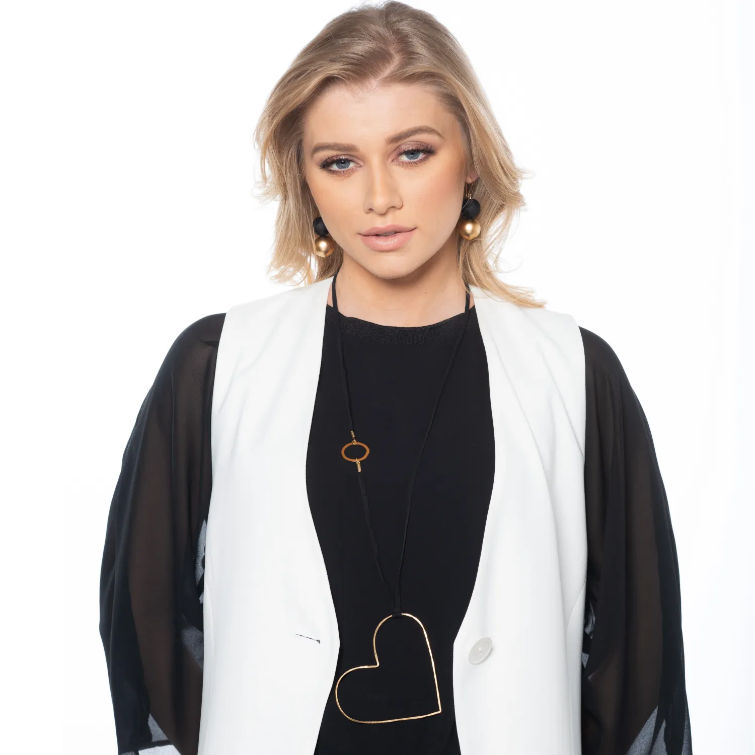 Karen - Open heart 24K gold pendant necklace