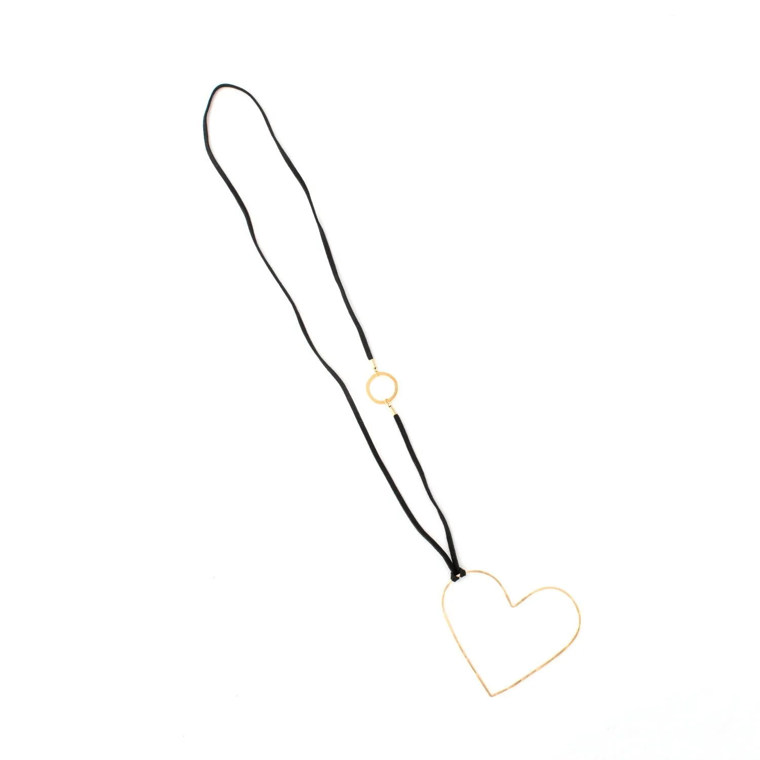 Karen - Open heart 24K gold pendant necklace
