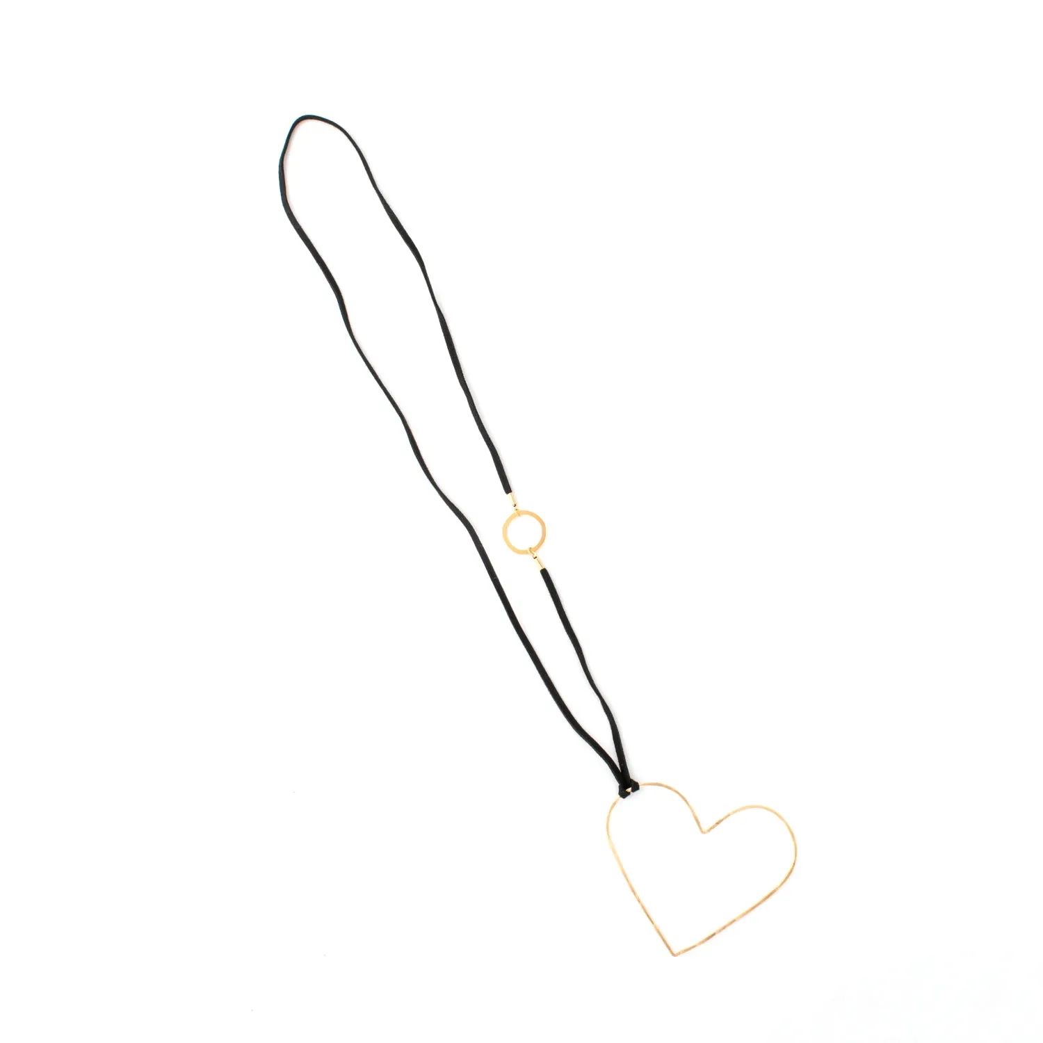 Karen - Open heart 24K gold pendant necklace