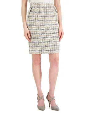 Kasper Womens Petite Plaid Zip-Pocket Skirt 10820093