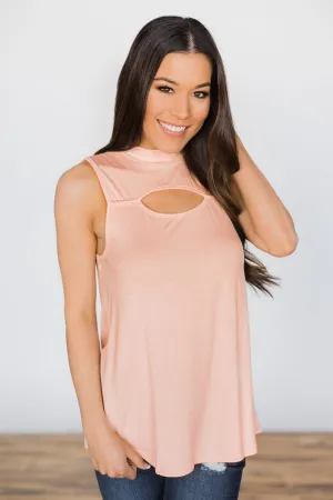 Key to My Heart Tank Top ~ Peach
