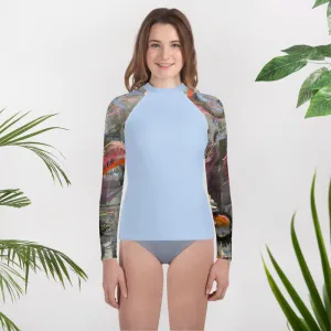 Kids Rash Guard Blue with "Crazy Town" Arms