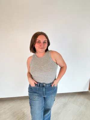 Kinsey Ribbed Tank {Grey}