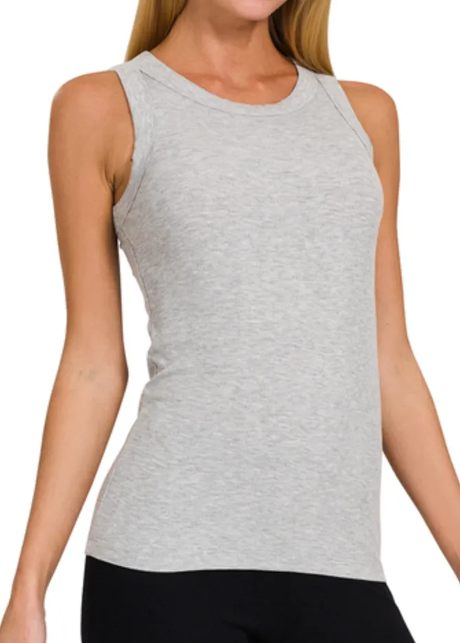 Kinsey Ribbed Tank {Grey}