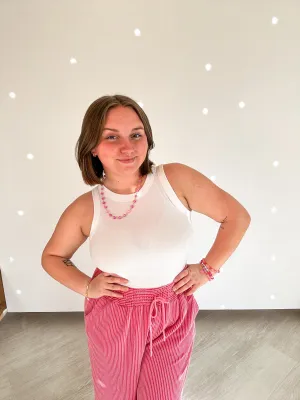 Kinsey Ribbed Tank {White}