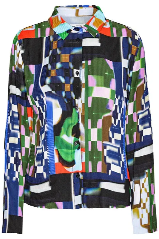 Knight Plisse Shirt, Kaleidoscope Tetris