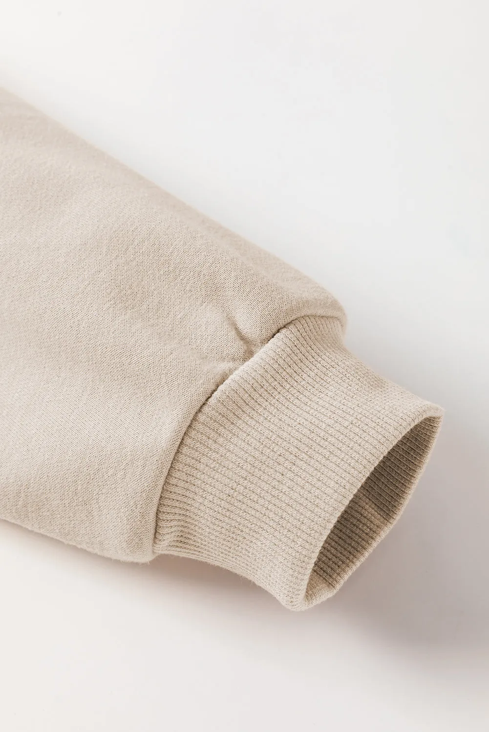 Knit Crochet Ribbed Trim Sweatshirt