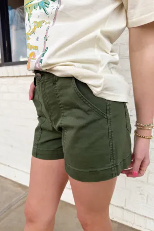 Kut From The Kloth: Jane High Rise Shorts-Olive